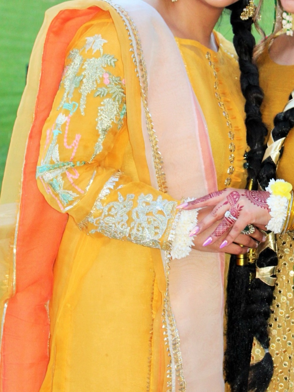 Elegant Yellow Embroidered Women's Lehenga with Pastel long shirt and skirt